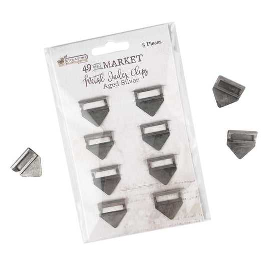 49 and MARKET METAL INDEX CLIPS-AGED SILVER AND ANTIQUE BRASS