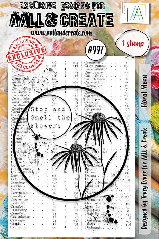 AAL & CREATE-STAMP #997 - A7 Stamp Set - Floral Menu