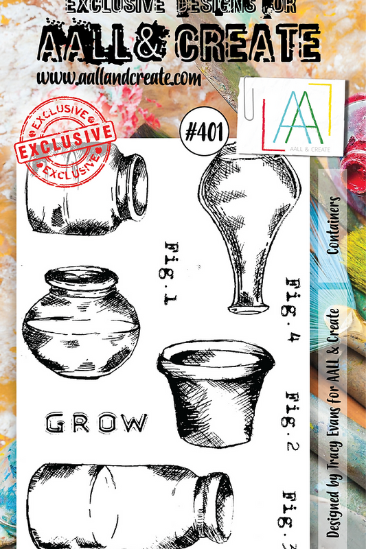 AAL & CREATE-STAMP #401 - A6 Stamp Set - Containers