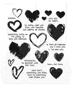 Tim Holtz Cling Stamps 7"X8.5"--LOVE NOTES CMS477