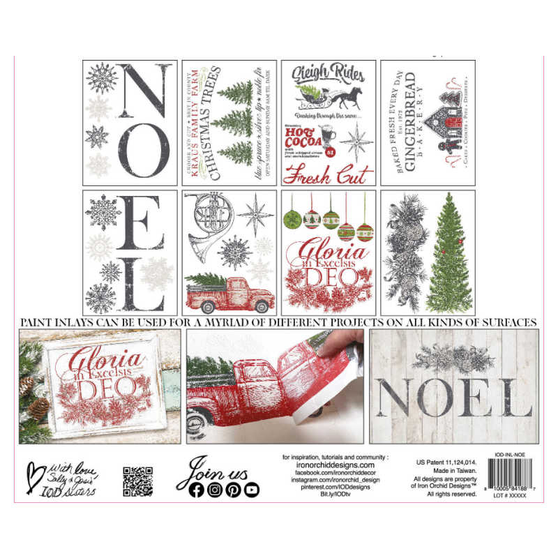 NOEL IOD PAINT INLAY --(12″X16″ PAD-8 SHEETS ) Retired--50% off