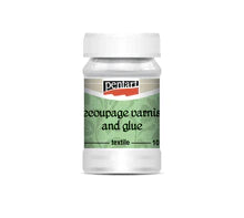 PENTART DECOUPAGE VARNISH & GLUE FOR TEXTILE 100 ML---for applying paper to fabric!