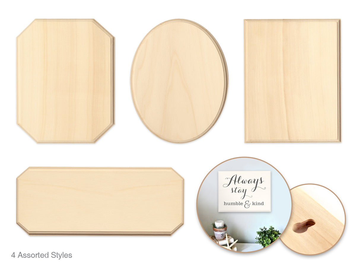 Wood Decor: Standard Plaques Rect/Oval/Cut-Away/Sign Asst 4styles