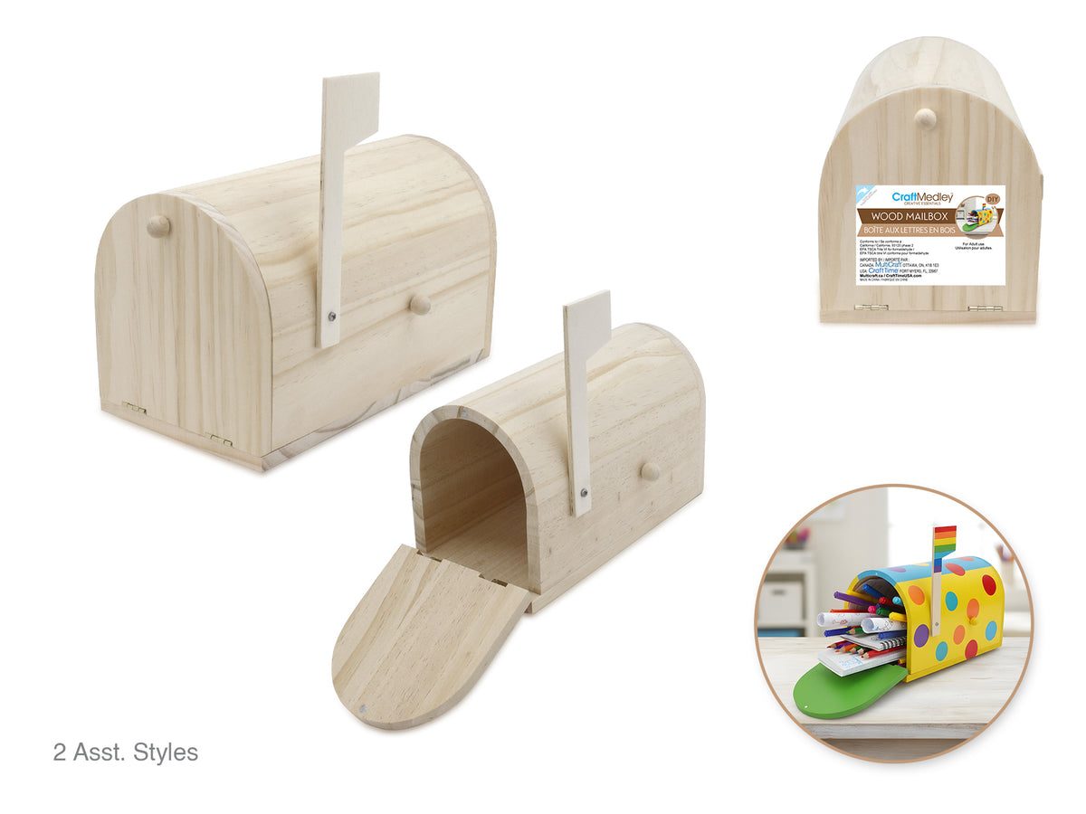 Wood Craft: 7.4"x4.2" & 8.7"x5.3" DIY Mailbox
