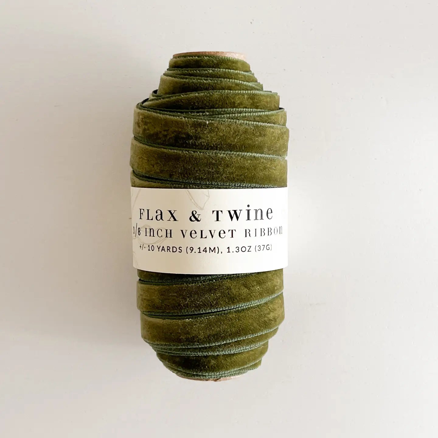 Flax & Twine 3/8" Velvet Ribbon - 10 Yards in the colour JASPER