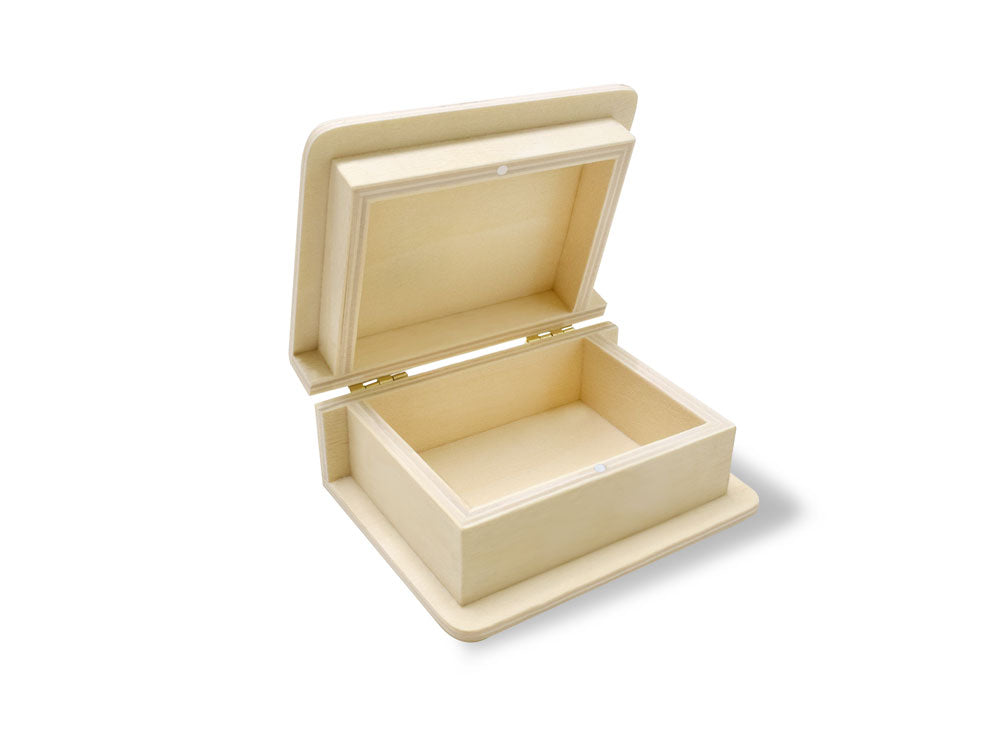 Wood Craft: 3.9"x2.9"x1.6" Keepsake Book Box w/Magnetic Closure