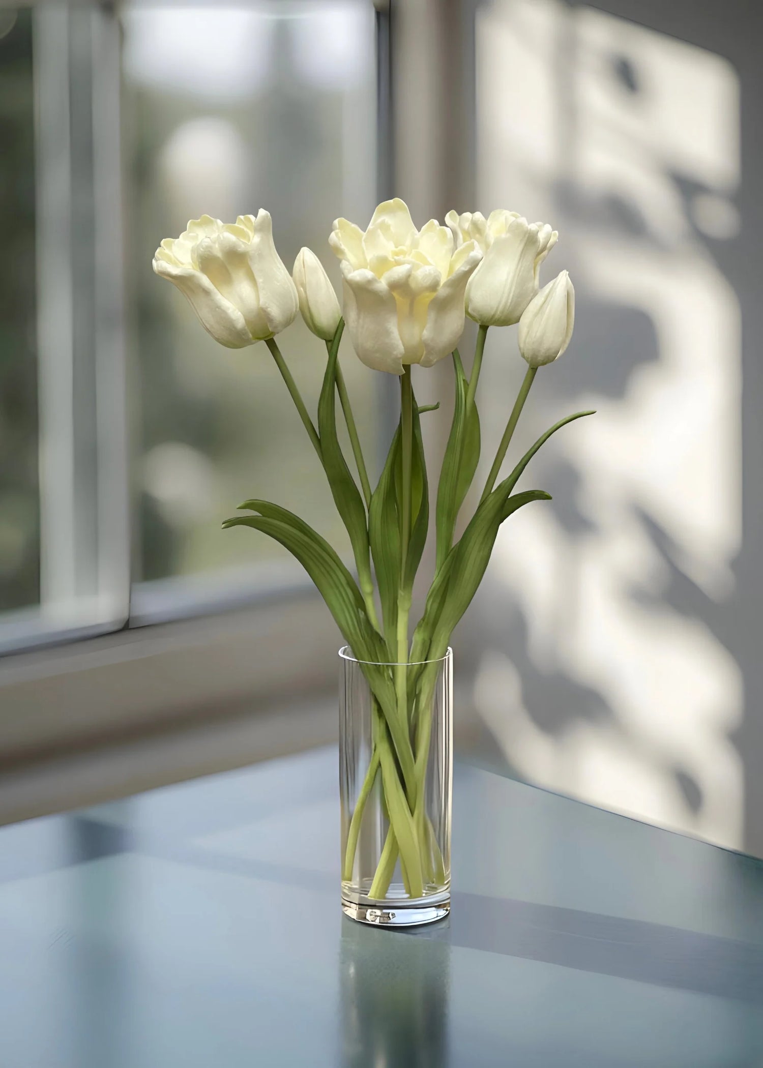 18" FRESH TOUCH RUFFLED light pink PARROT TULIP BUNDLE (3 FLOWERS & 2 BUDS TO A BUNDLE) (Copy)
