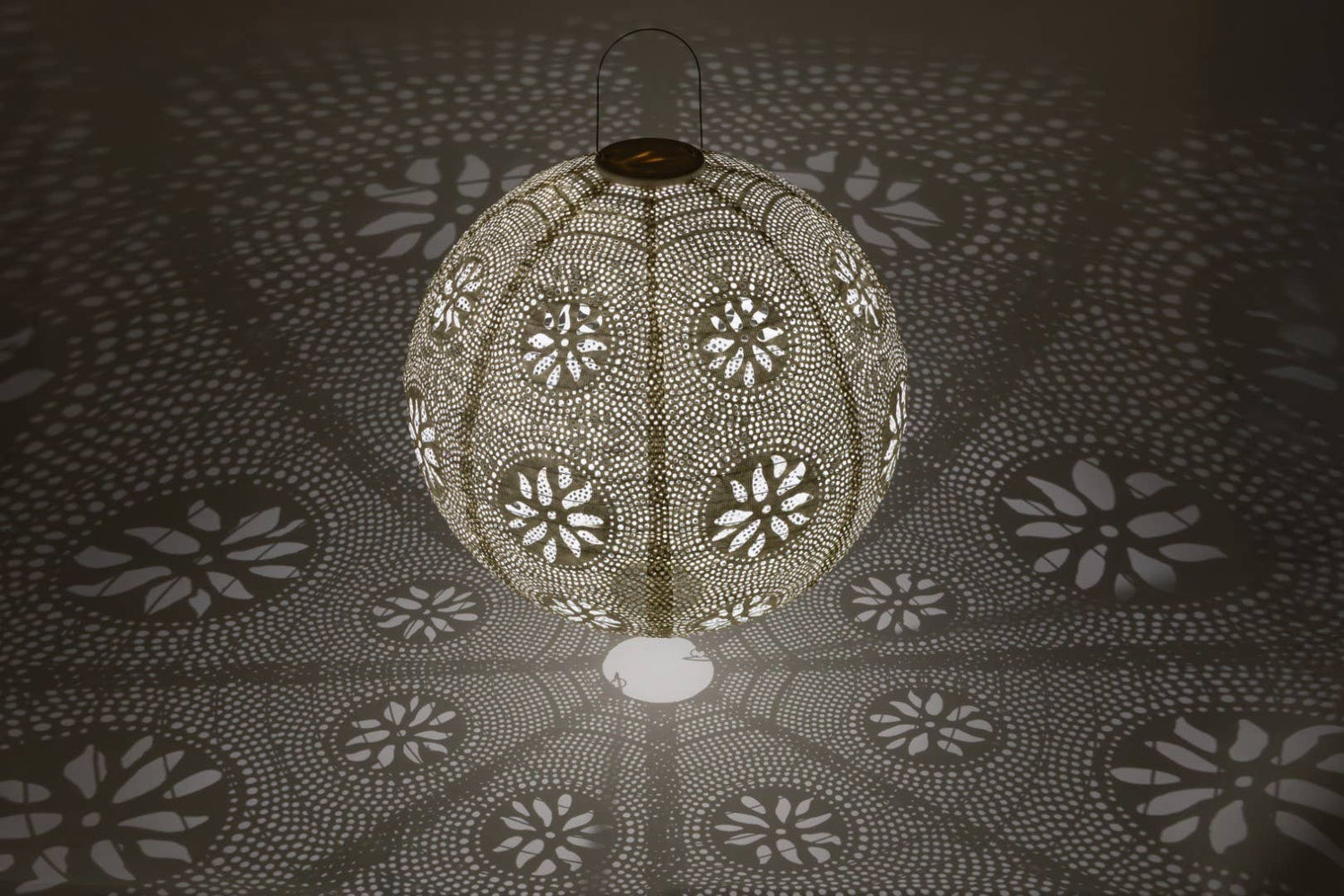 *NEW* Stella Luxe 18" Globe Boho Battery Lantern - Pearl