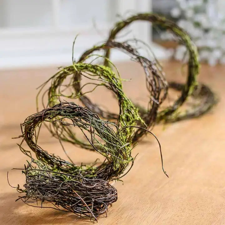 6' Natural Twig Vine Garland with Faux Moss