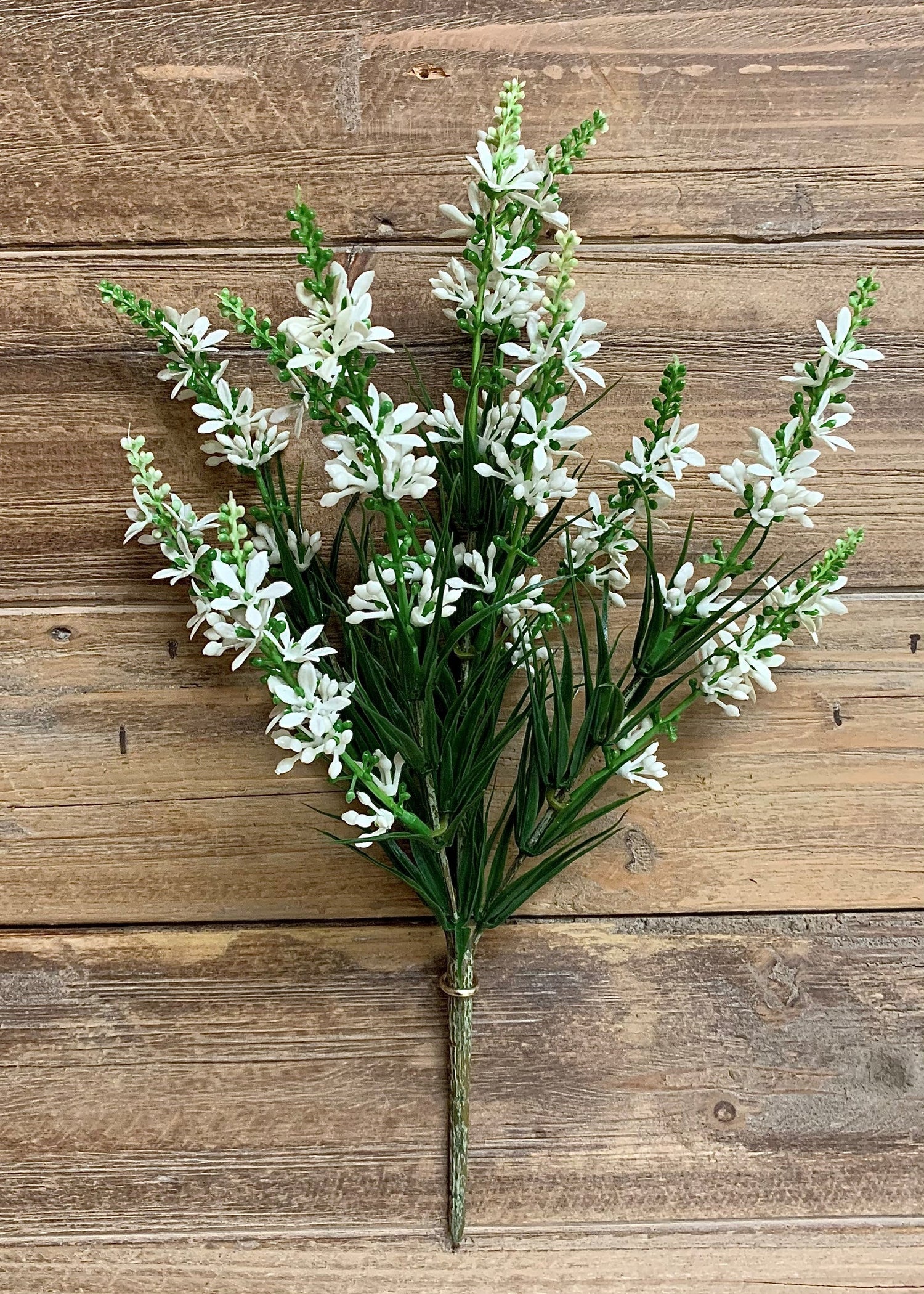 13" WHITE SWEET VERONICA BUSH WITH 5 STEMS