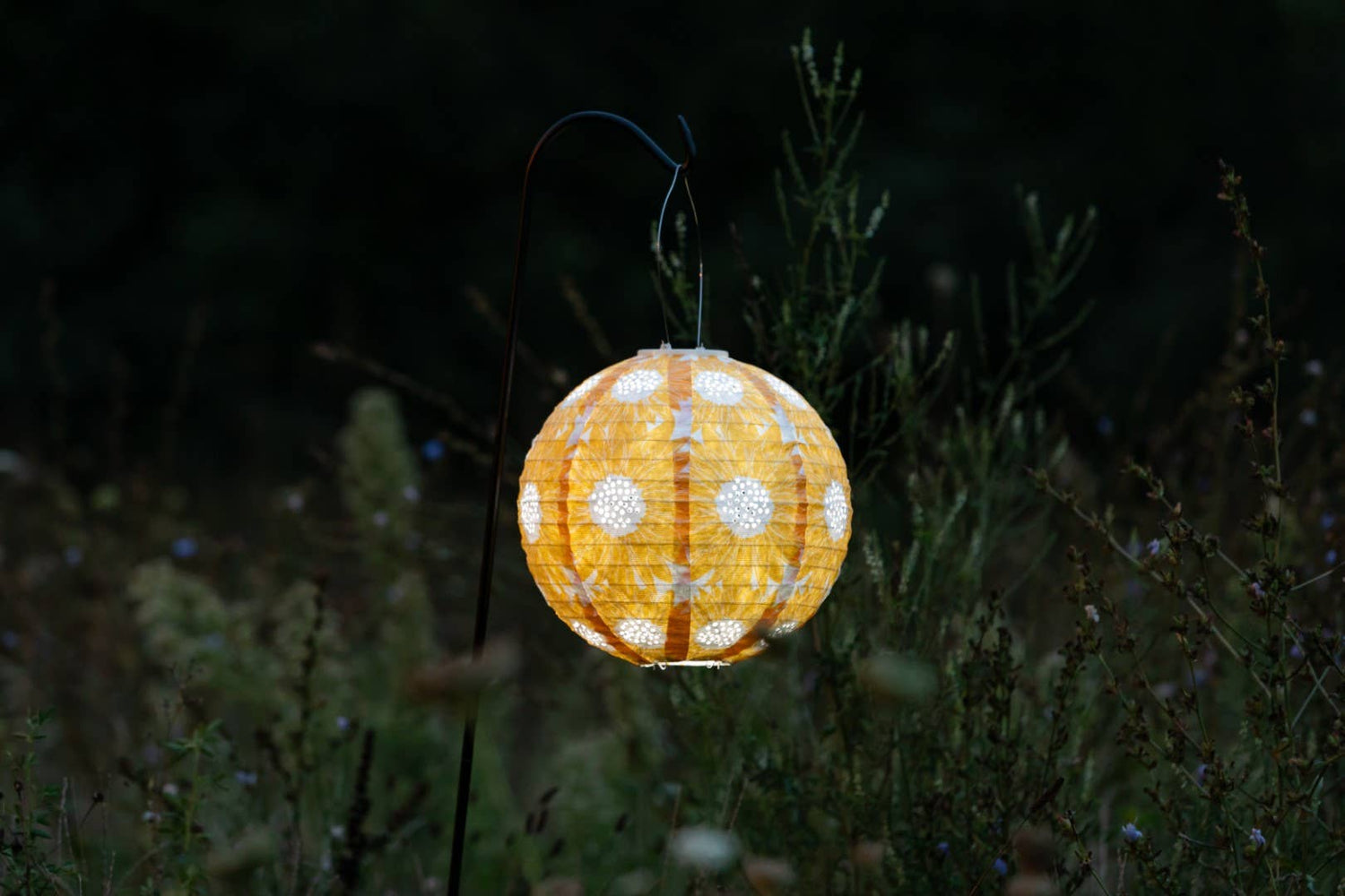 Stella Print 12" Globe Solar Lantern - Marigold