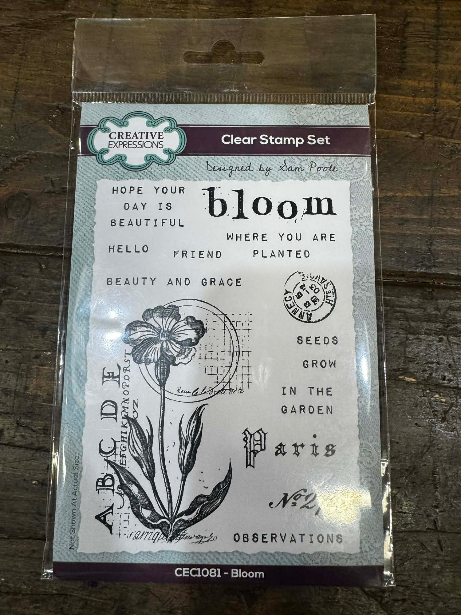 BLOOM-SAM POOLE CLEAR STAMP SET