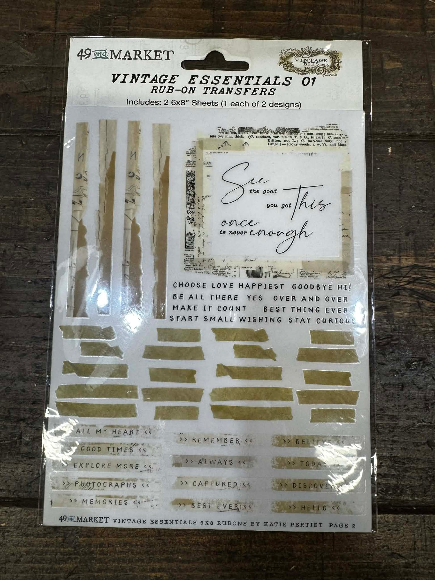 VINTAGE ESSENTIALS 01 RUB ON TRANSFERS