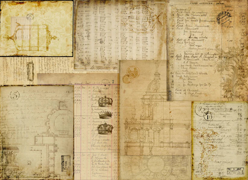 Warm Typography-ROYCYCLED DECOUPAGE PAPER --NEW RELEASE