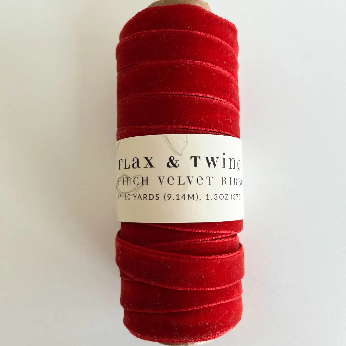 HOLLY-Flax & Twine 3/8" Velvet Ribbon