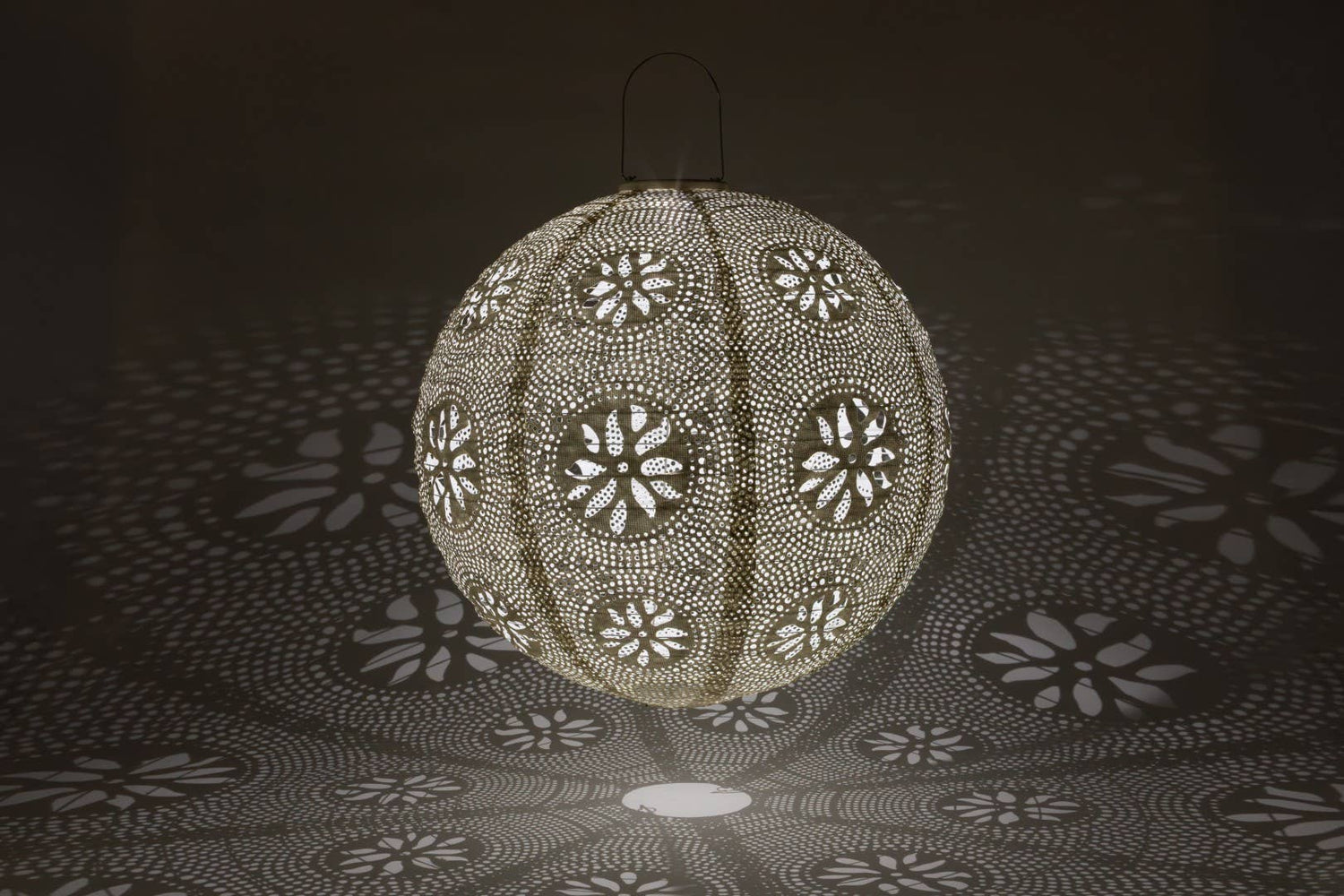 *NEW* Stella Luxe 18" Globe Boho Battery Lantern - Pearl