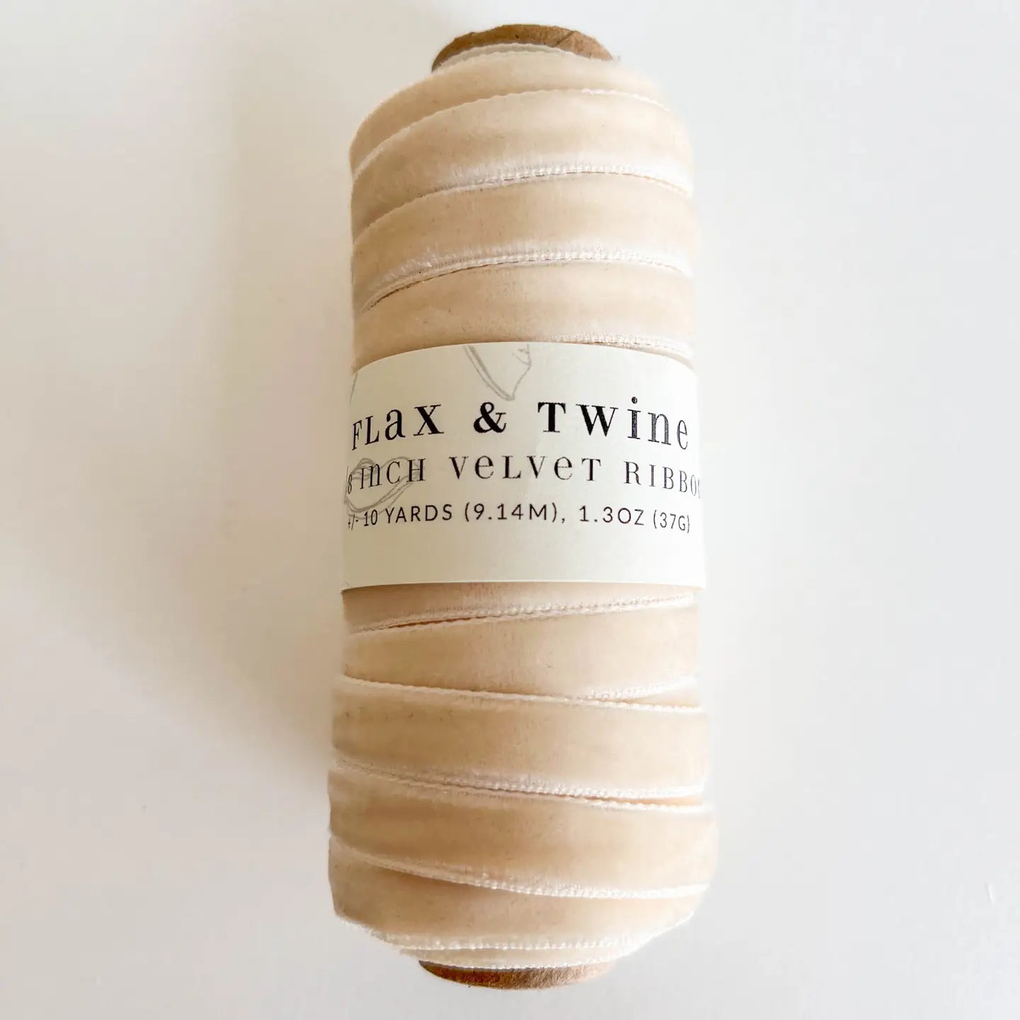 PEARL-Flax & Twine 3/8" Velvet Ribbon