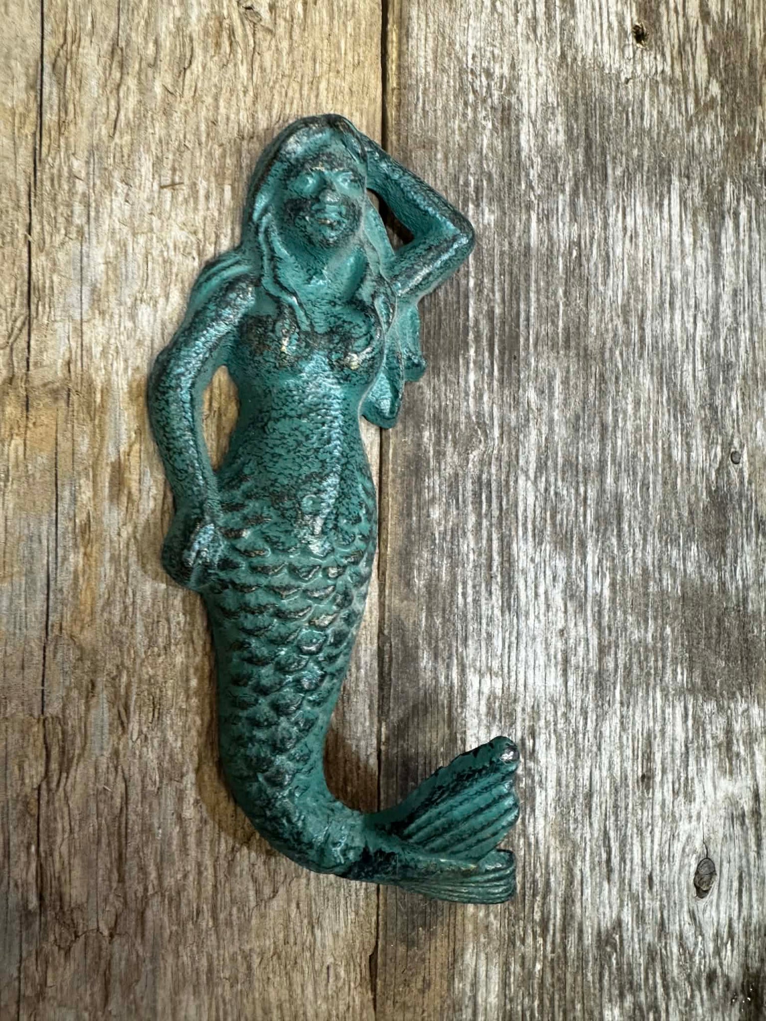 #21  MERMAID HOOK -AGED GREEN/COPPER