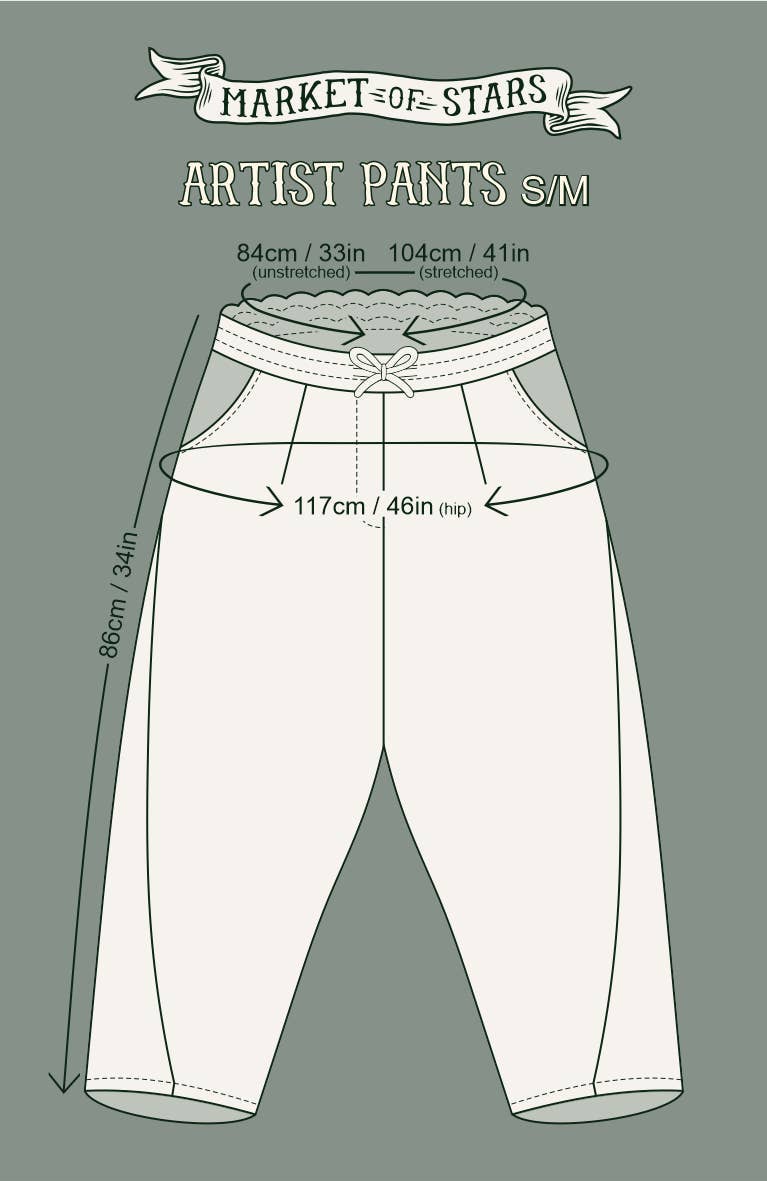 Still I Rise Linen Cropped Artist Pant w/ Sunrise, Woman: S/M