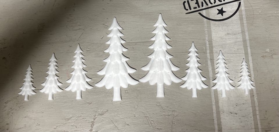 IOD DECOR CASTINGS Set of 8 Resin Trees from Boughs of Holly (THIS IS NOT THE ACTUAL SILICONE MOULD!!)