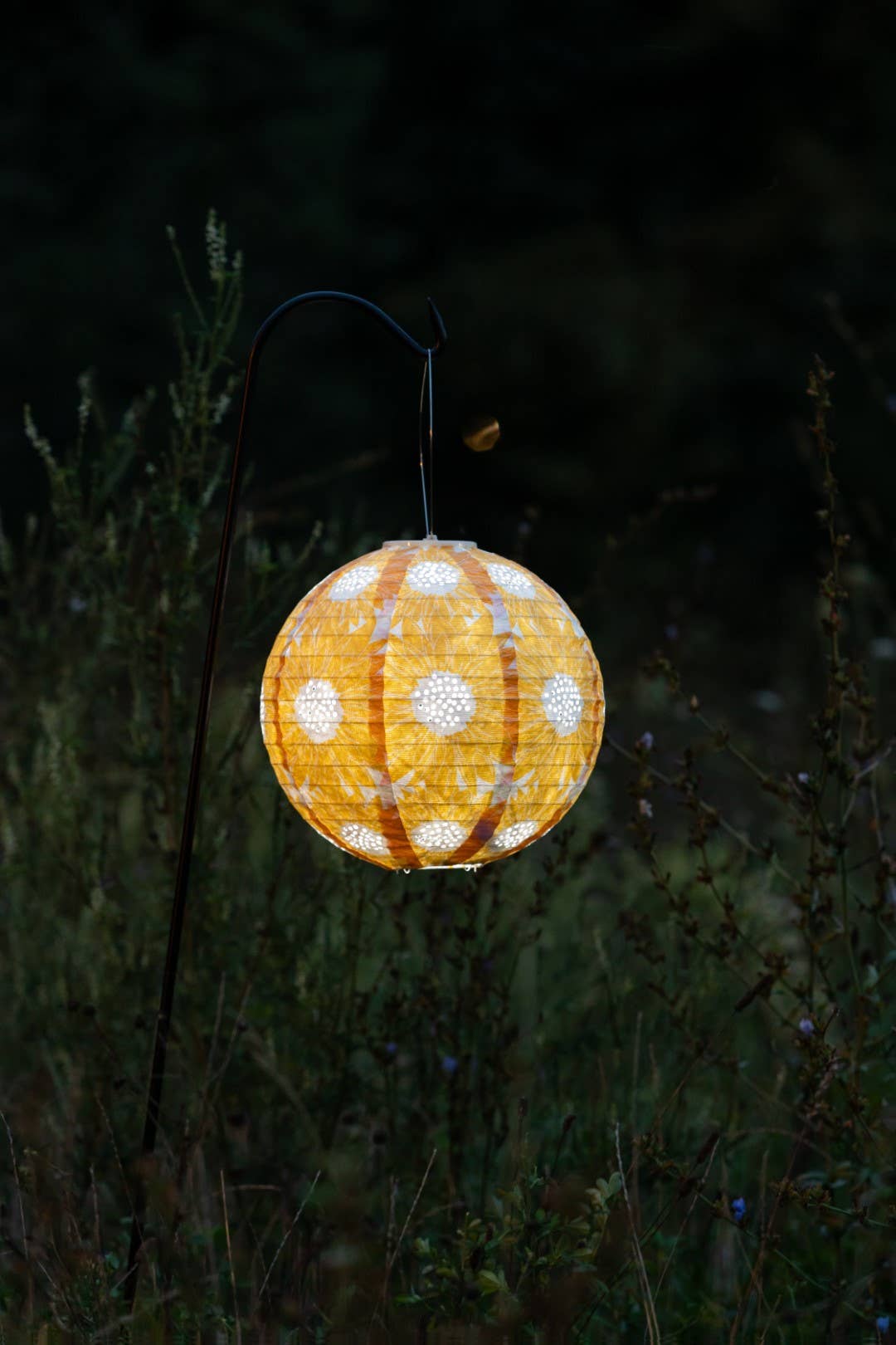 Stella Print 12" Globe Solar Lantern - Marigold