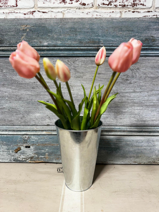 18" PINK FRESH TOUCH TULIP BUNDLE (4 FLOWERS & 3 BUDS TO A BUNDLE)