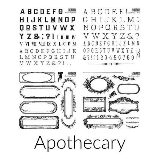 APOTHOCARY IOD STAMP SET OF 4 SHEETS (6″X6″ EACH)