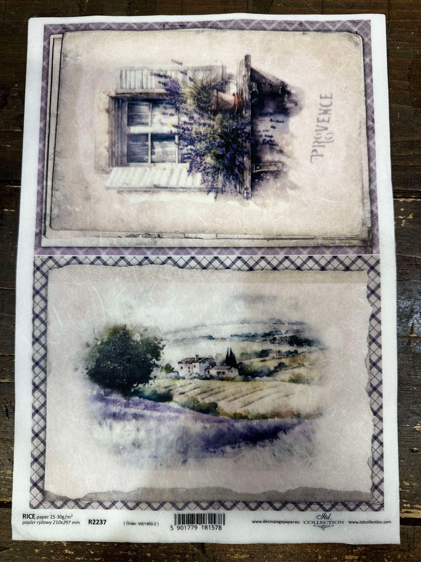 AB Studios Lavender Farmhouse A4 Rice Paper  r2237