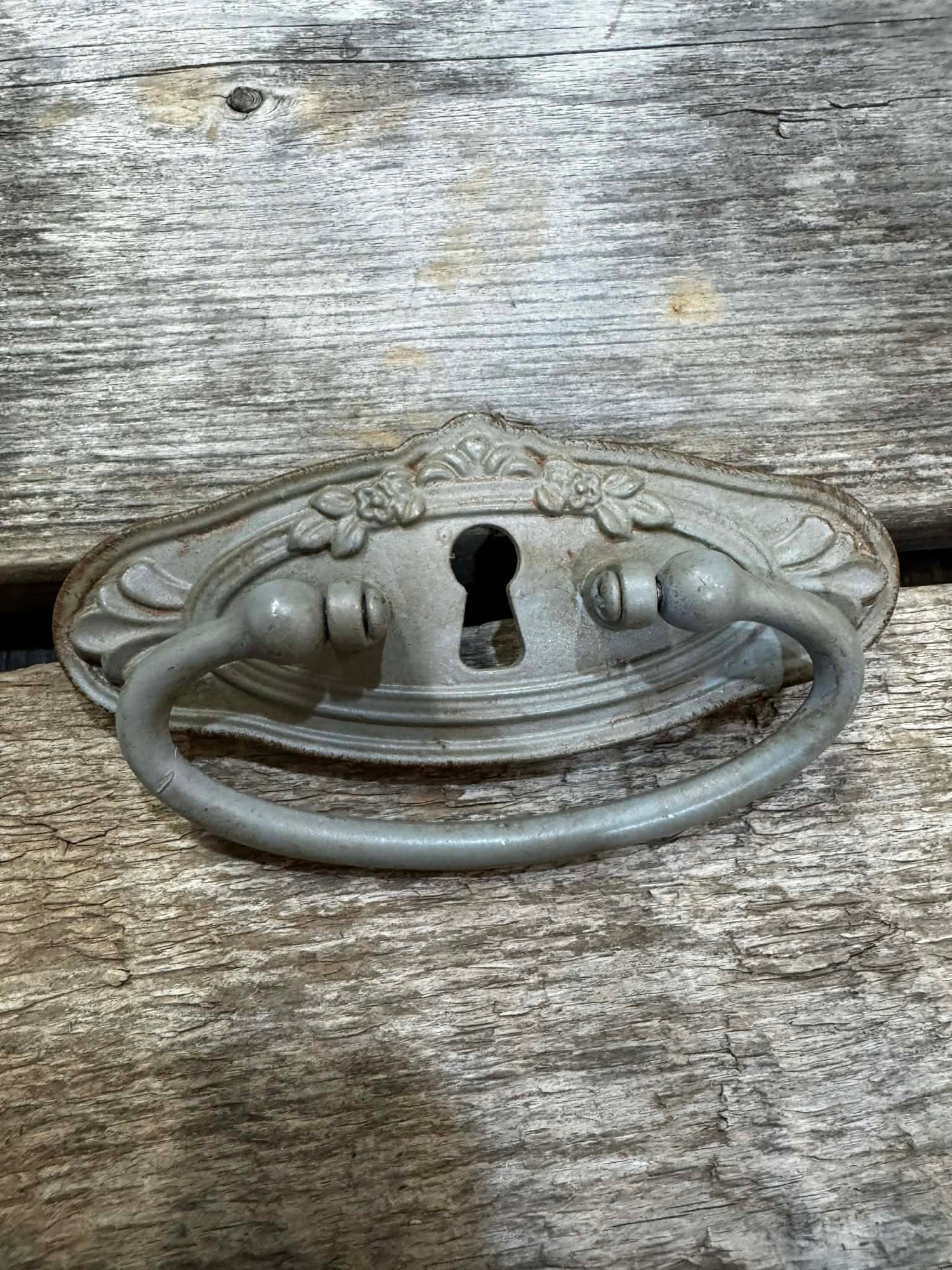ORNATE DROP HANDLE ANTIQUE GREY