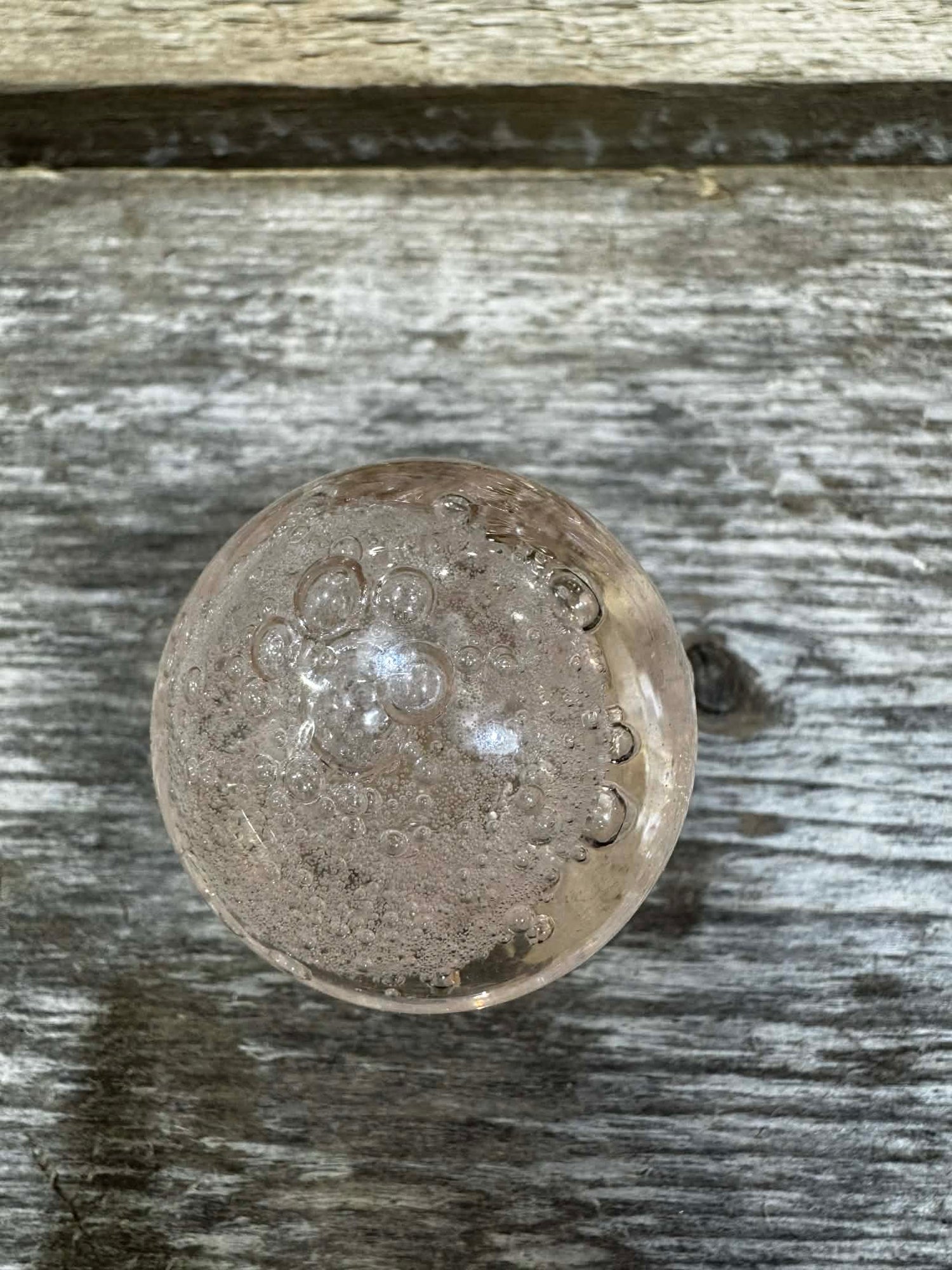 KNOB BUBBLE GLASS SOFT PINK