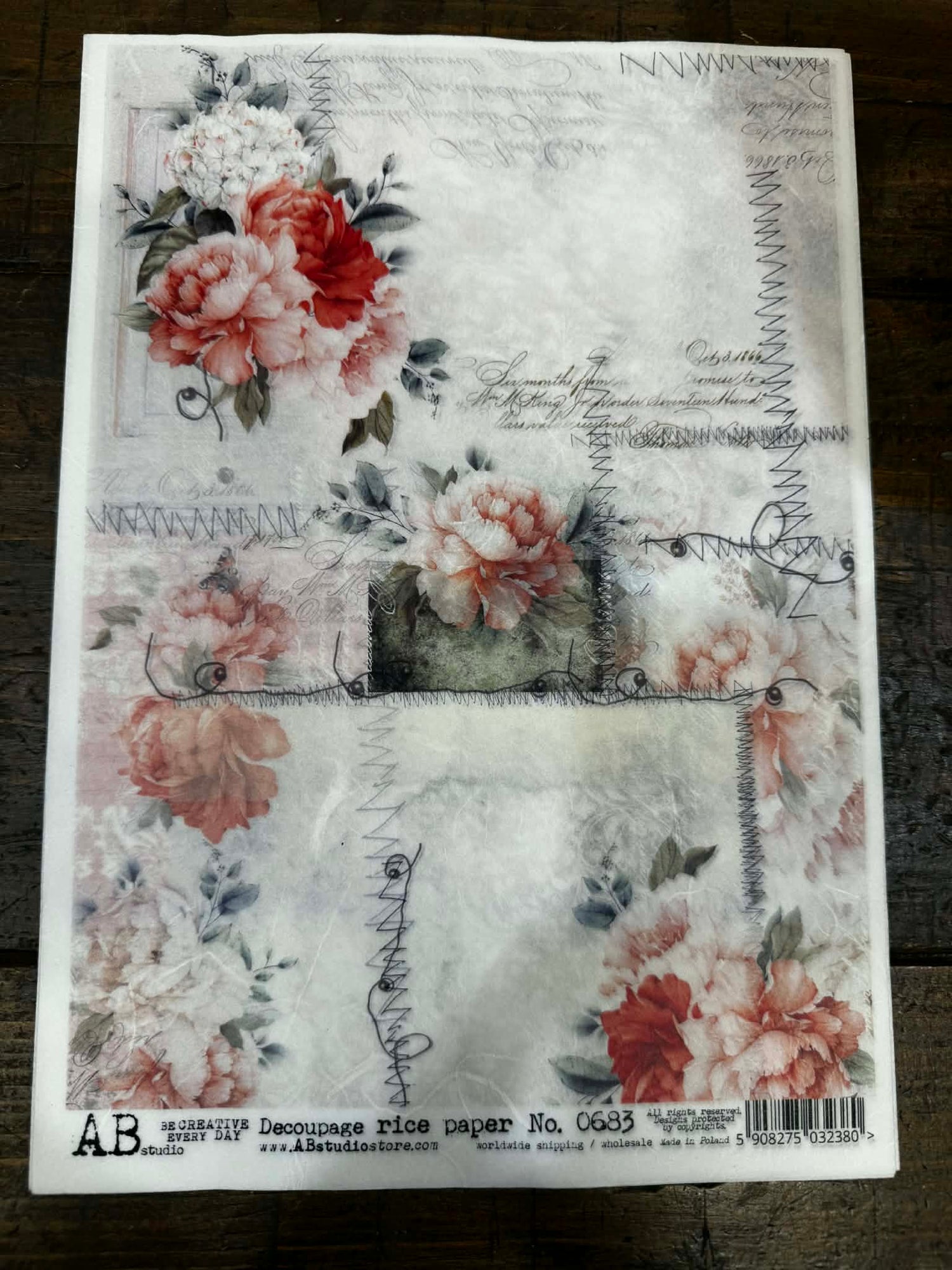 PINK STITCHED BACKGROUND 0683