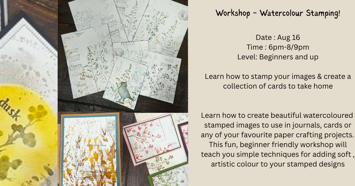 Workshop-Watercolour Stamping AUGUST 16TH-6PM (Read details in description)