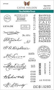 Sign Here Clear Stamp Set from The Flea Market Finds Collection by Cathe Holden-Spellbinders STP-167