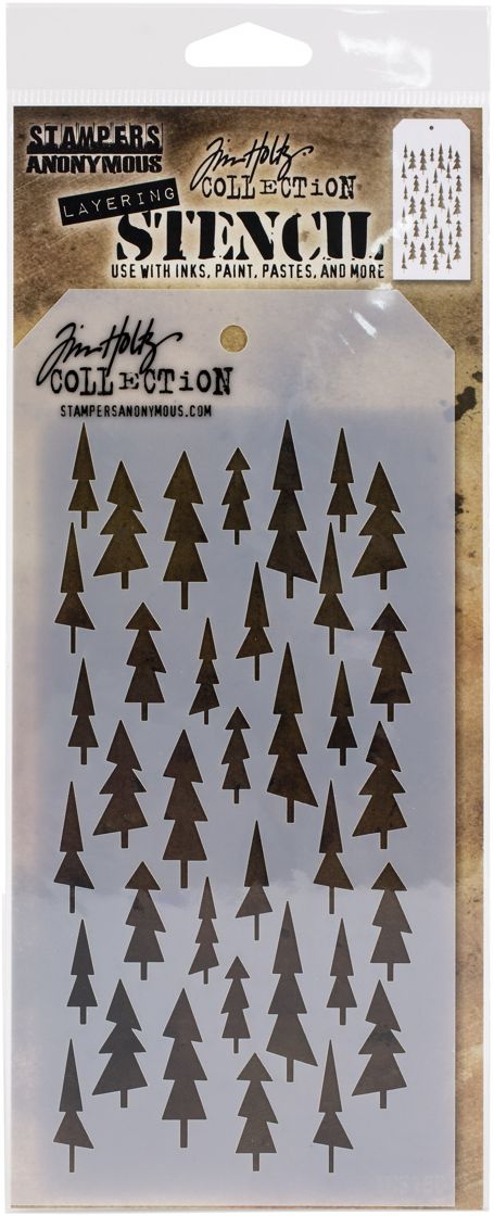 Tim Holtz Layered Stencil 4.125"X8.5" -TREE LOT
