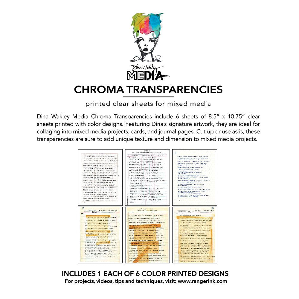 Media Transparencies 8.5"X10.75" 6/Pkg- Dina Wakley