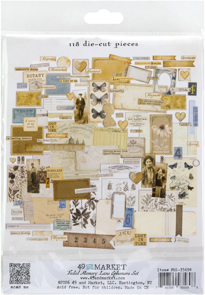 Faded Memory Lane Collection Ephemera Set-49 and Market
