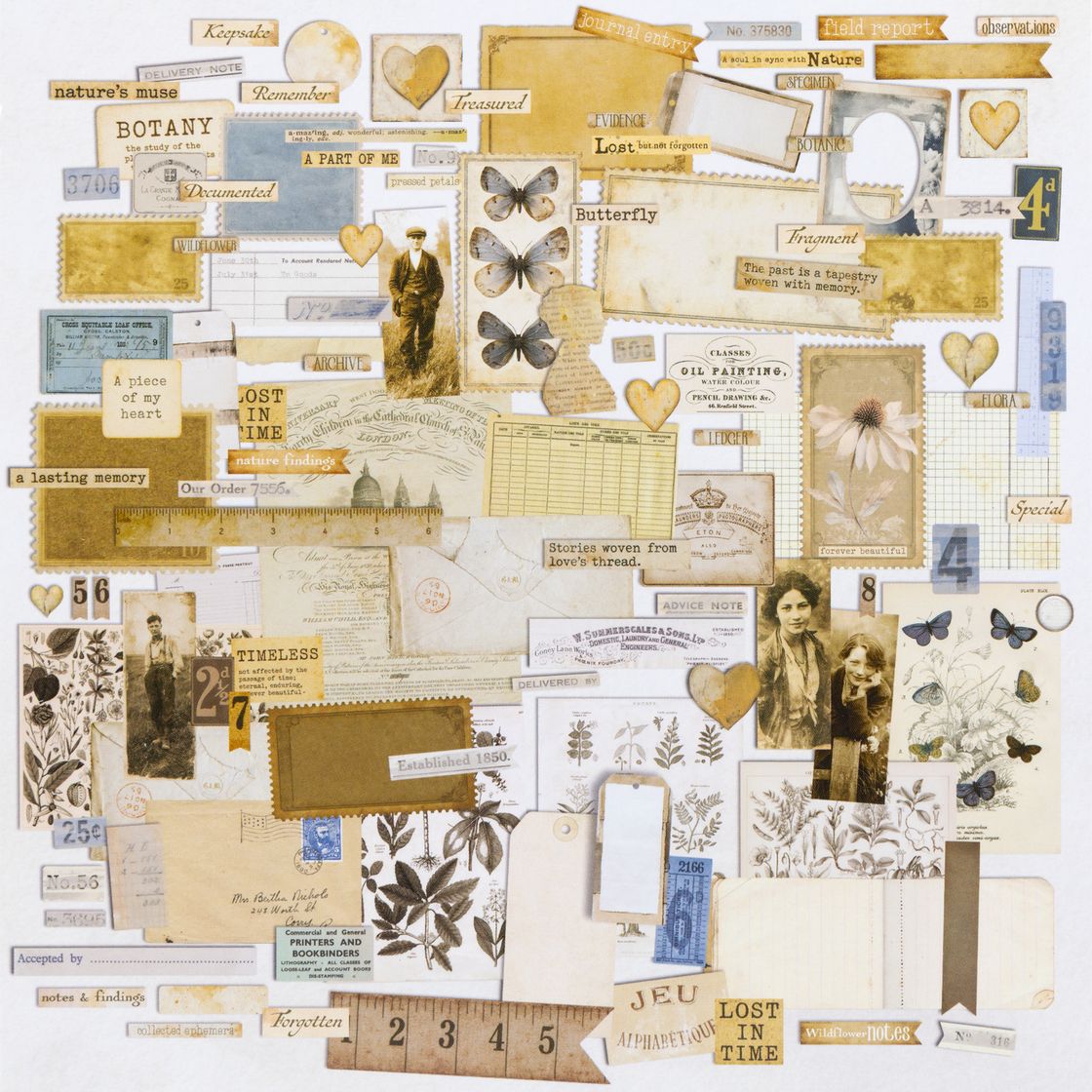 Faded Memory Lane Collection Ephemera Set-49 and Market