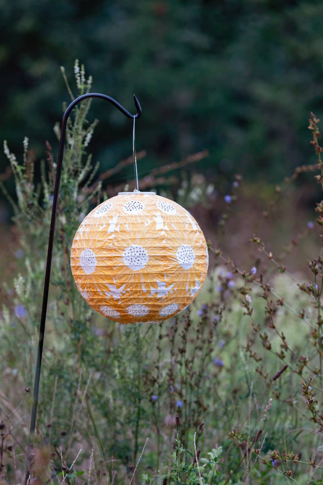 Stella Print 12" Globe Solar Lantern - Marigold