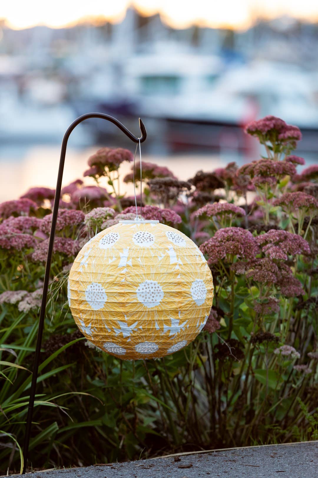 Stella Print 12" Globe Solar Lantern - Marigold