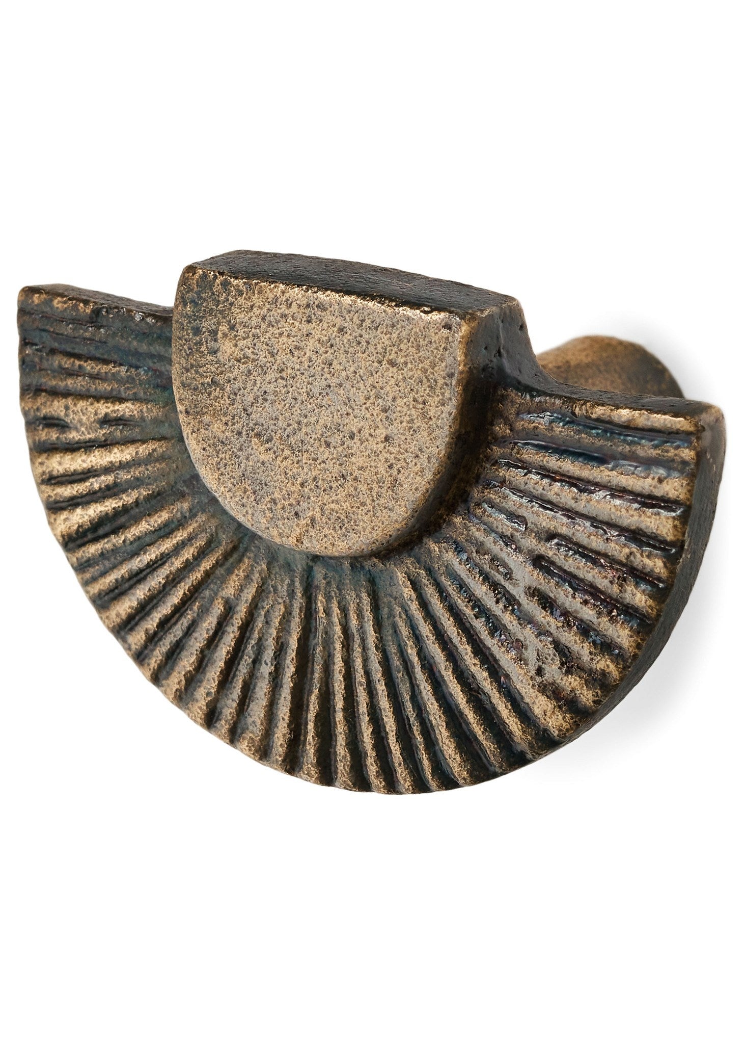 KNOB IRON RND HALF BRASS 1.5X1