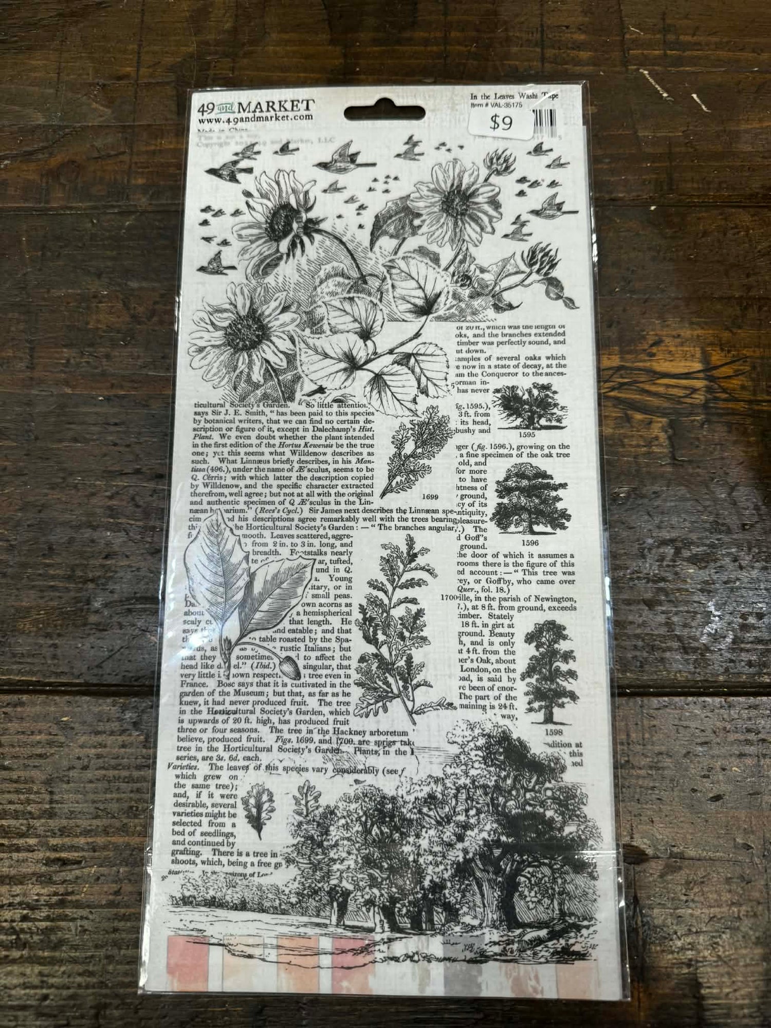 VINTAGE ARTISTRY IN THE LEAVES WASHI TAPE