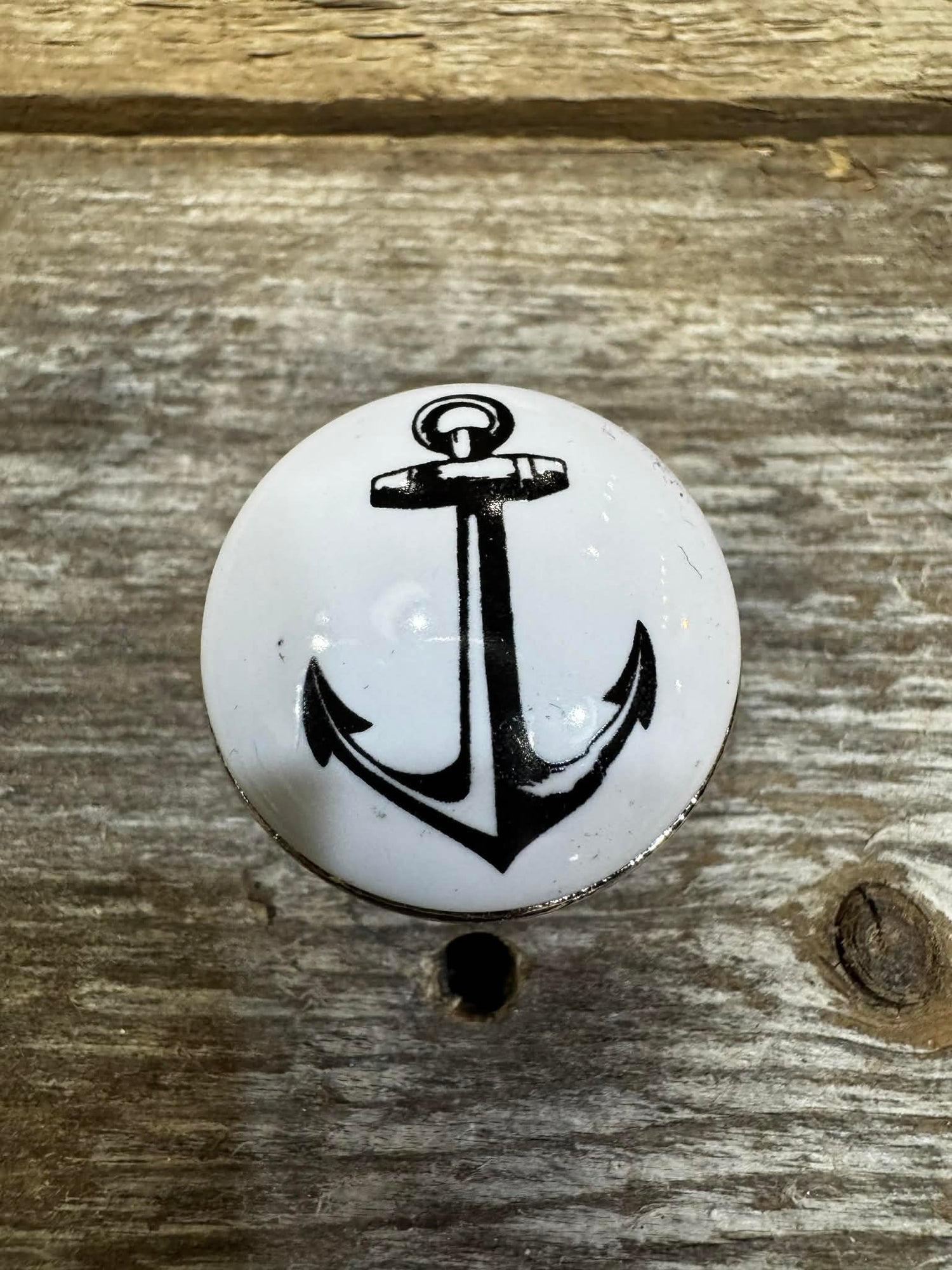 KNOB PORCELAIN WHITE ANCHOR