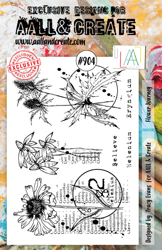 AALL & CREATE #904 - A5 Clear Stamp Set - Flower Journey