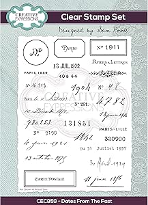 Dates from The Past-Clear Stamp Set, A5 SAM POOLE CEC959