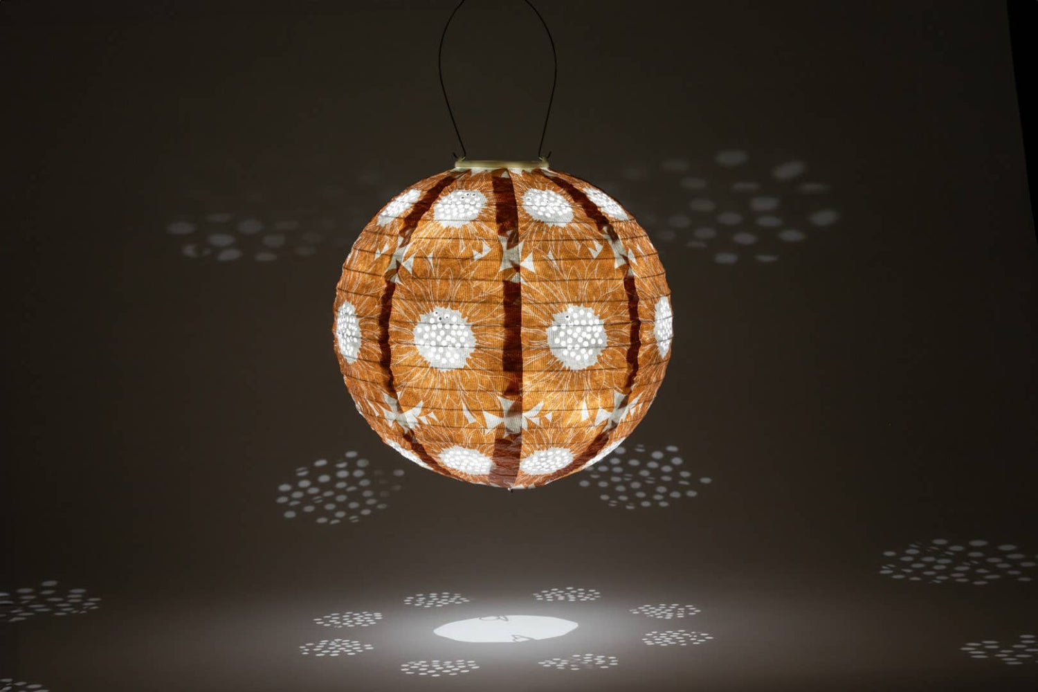 Stella Print 12" Globe Solar Lantern - Marigold