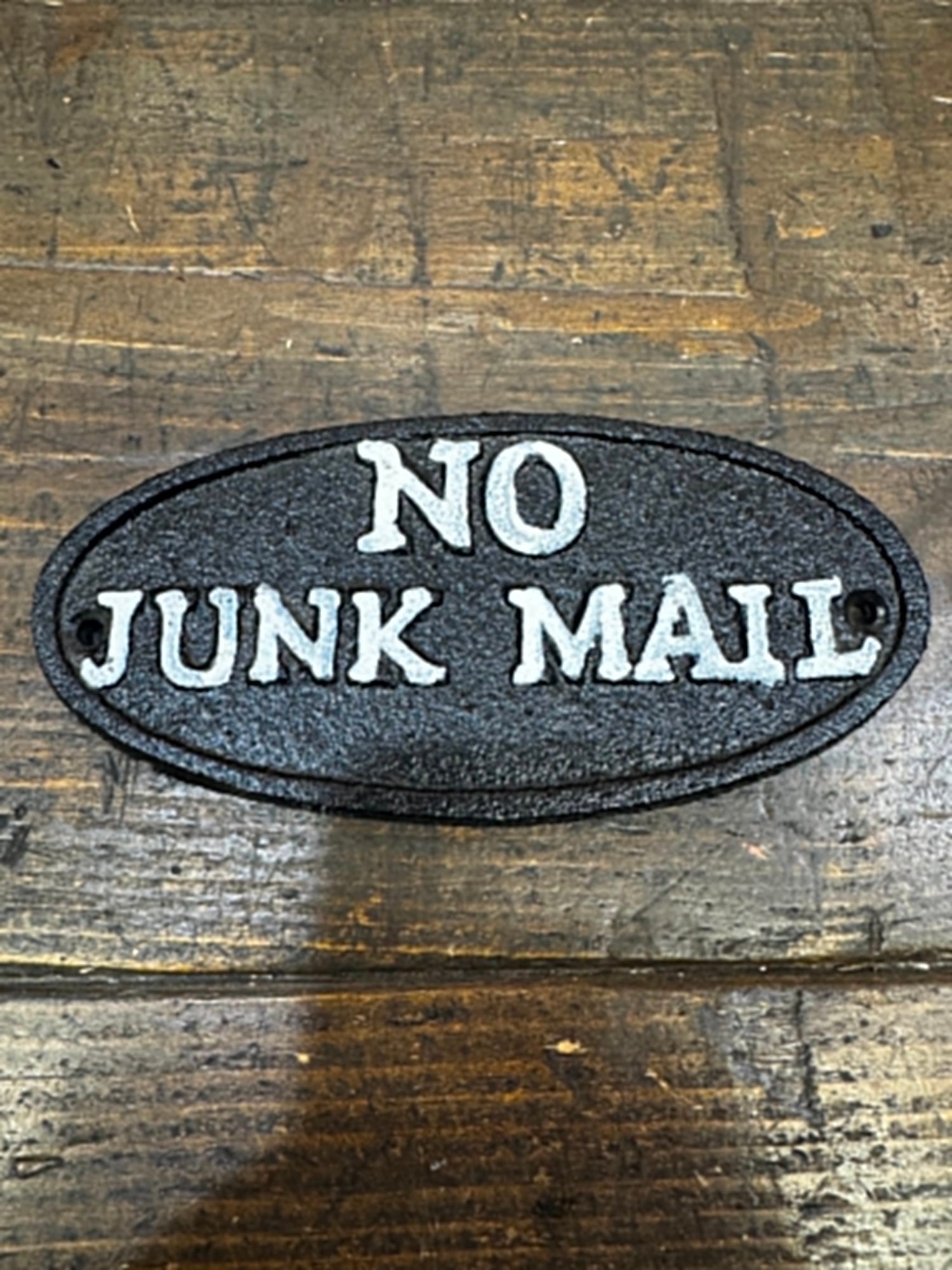 NO JUNK MAIL-CAST IRON SIGN