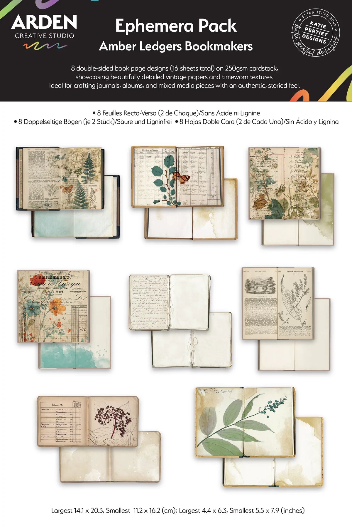 Arden Creative Studio Amber Ledgers Journalmakers Ephemera Pack