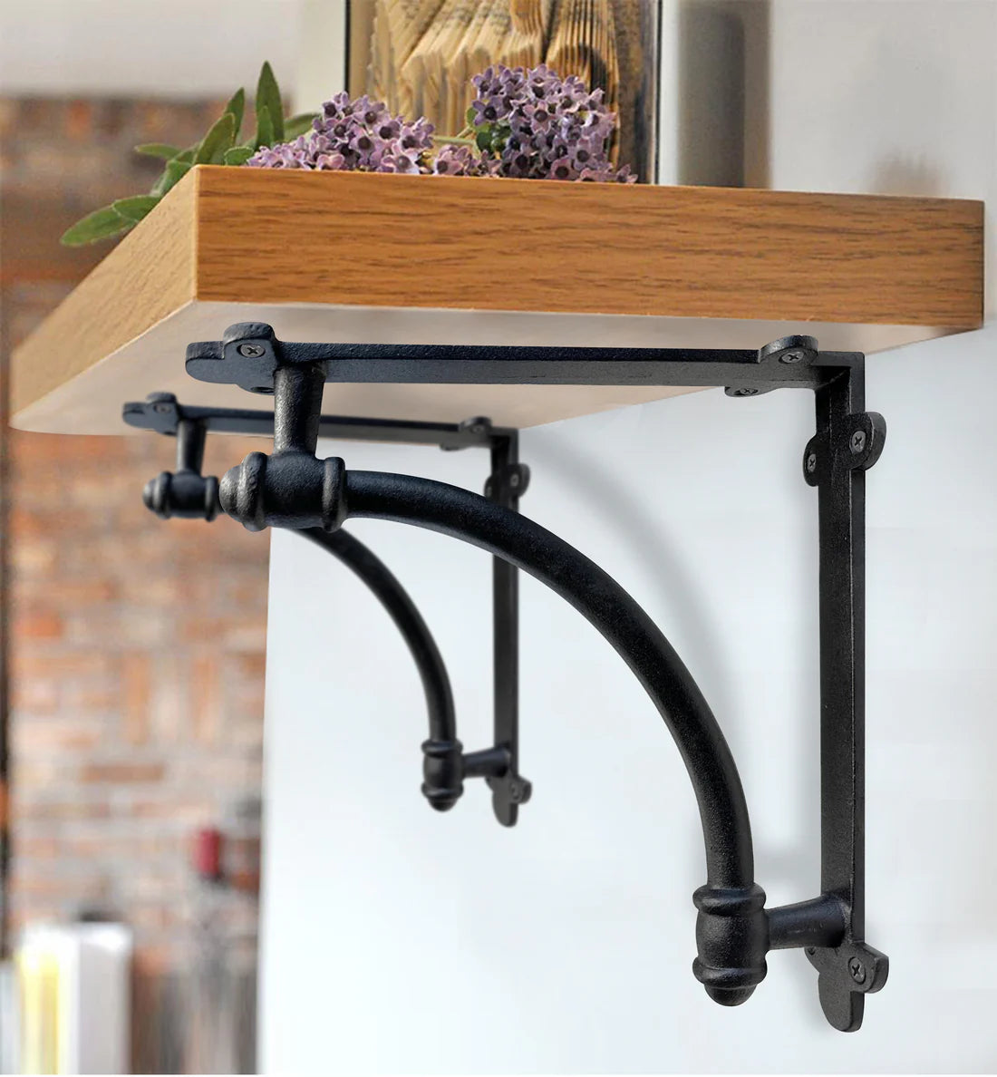 BRACKET Slim Halfround Bracket, 9.6 inch BLACK