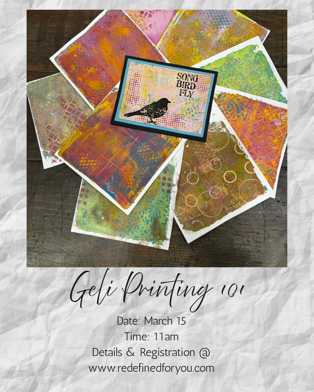 Workshop-Geli Printing 101 --March 15 @ 11am--approx 4 hours  (Read details in description)