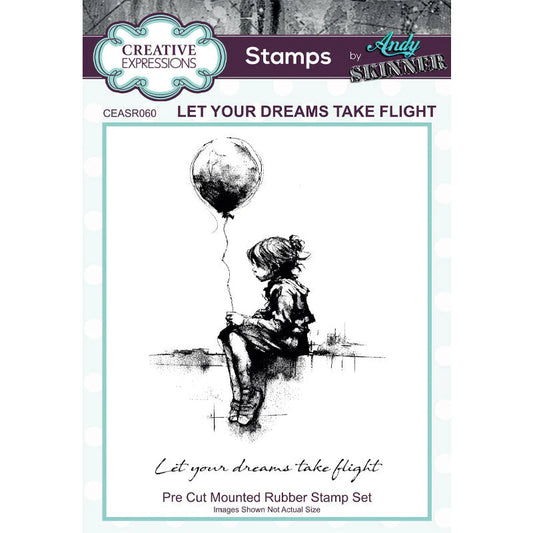 Creative Expressions Andy Skinner Let Your Dreams Take Flight 3.5 in x 5.25 in Pre Cut Rubber Stamp